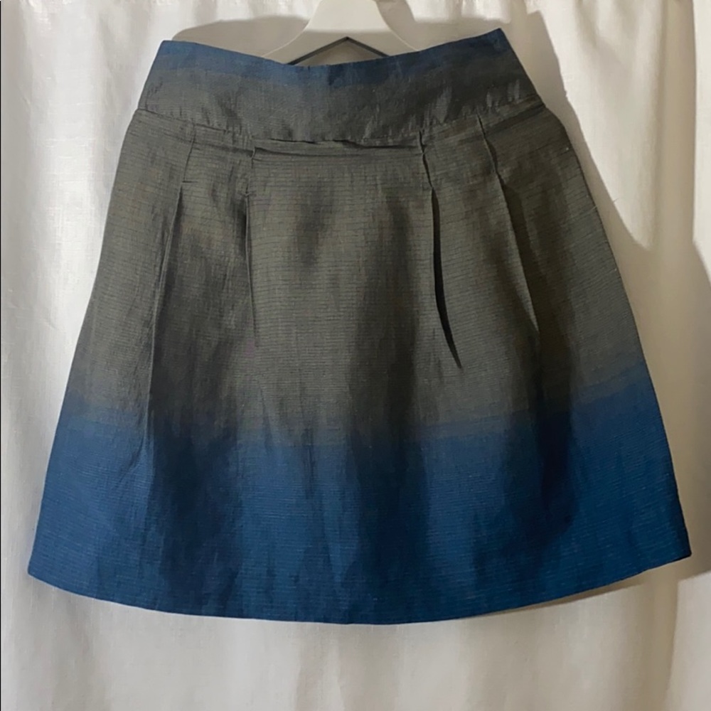 Vince Blue Linen Ombré Skirt